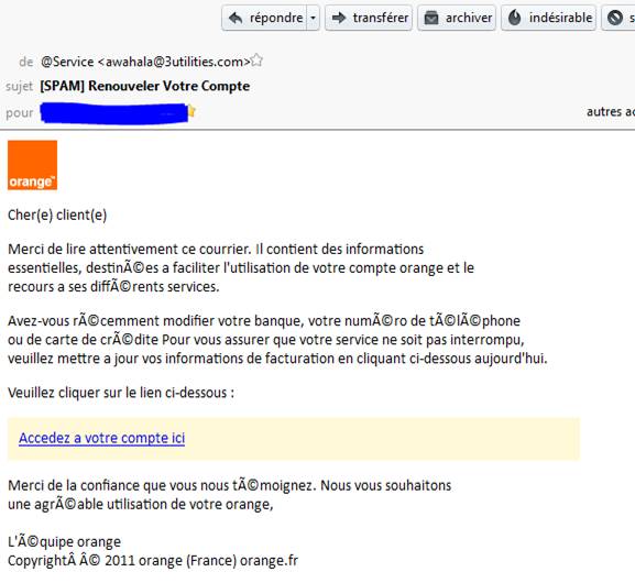 Securite Informatique Arnaque Mail Renouveler Votre Compte